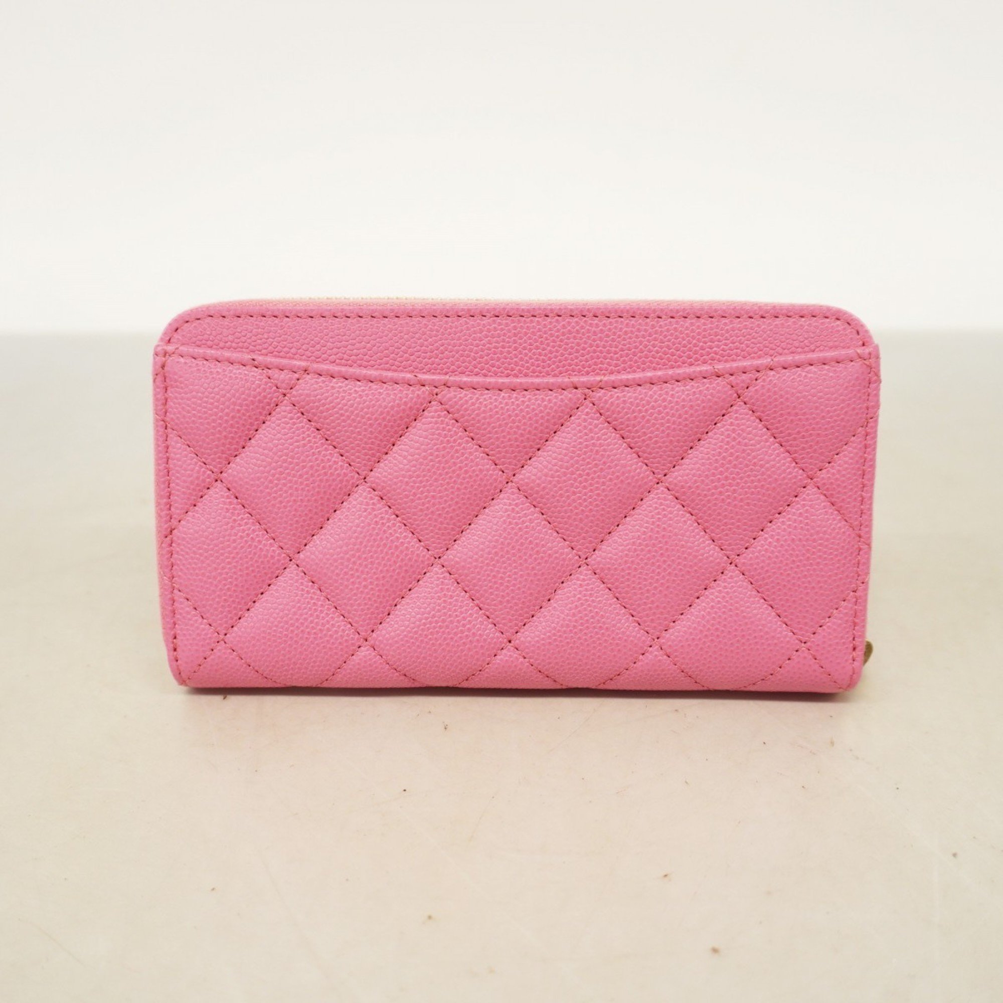 Chanel Wallet/Coin Case Matelasse Caviar Skin Pink Women's