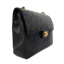 Chanel Shoulder Bag Matelasse Lambskin Black Women's