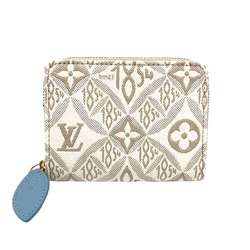 Louis Vuitton Zippy Coin Purse Monogram Jacquard Compact Wallet White M69997 LOUIS VUITTON