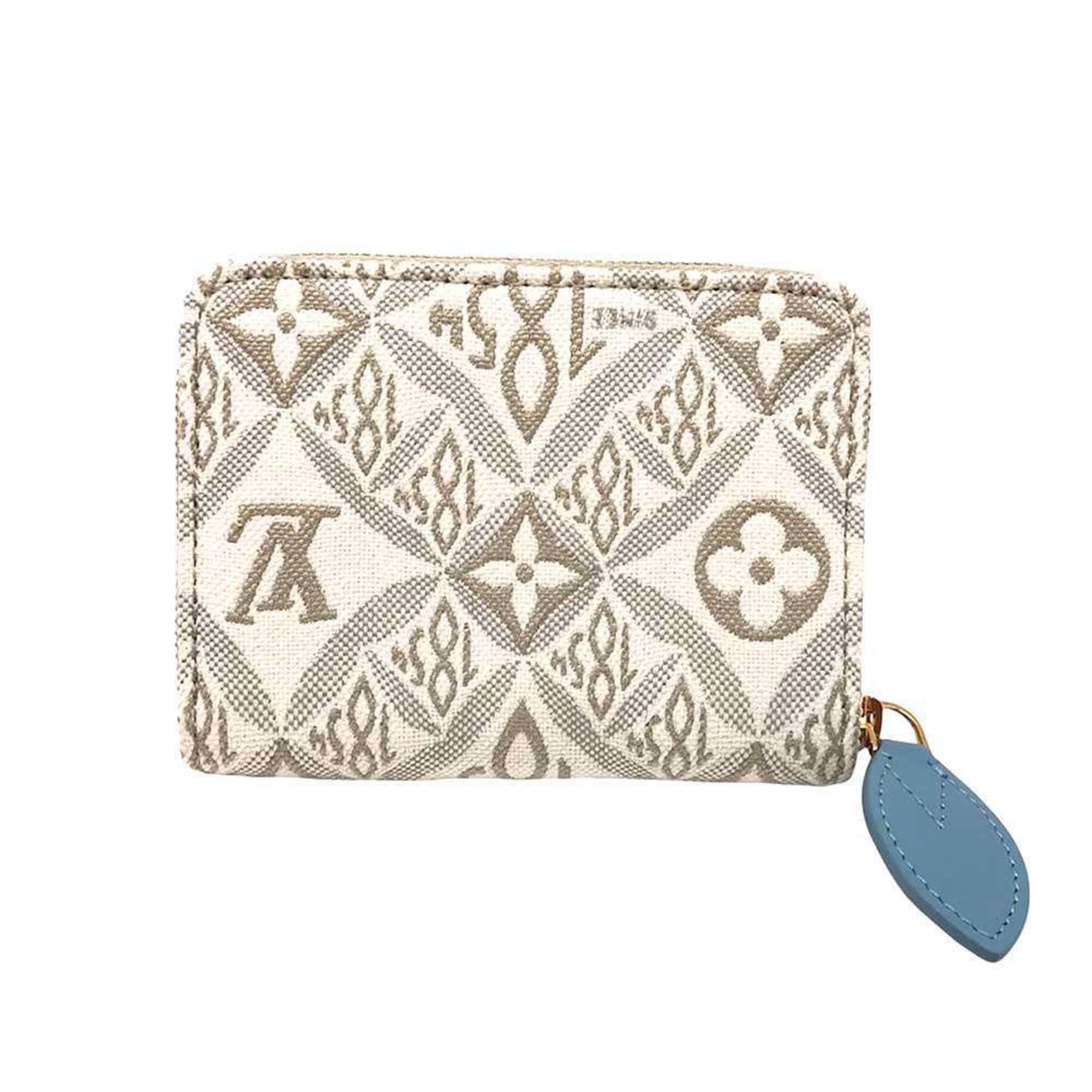 Louis Vuitton Zippy Coin Purse Monogram Jacquard Compact Wallet White M69997 LOUIS VUITTON