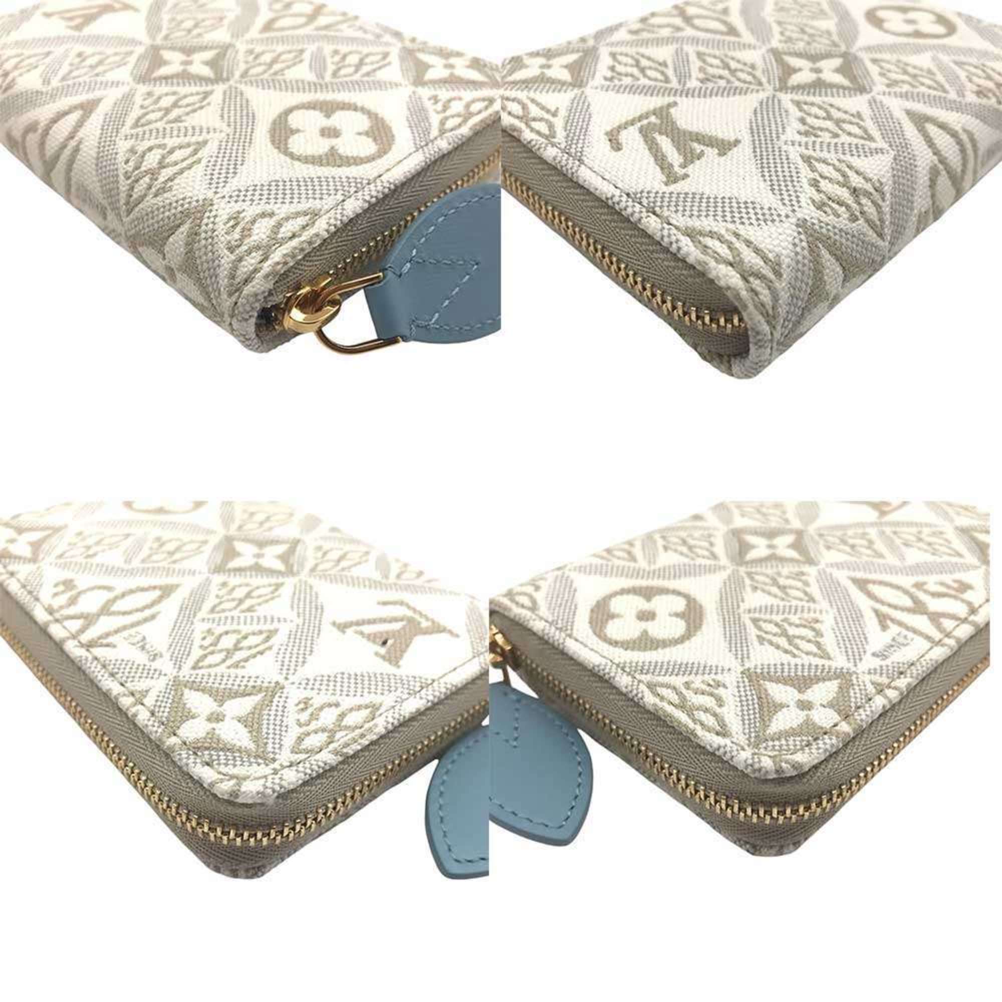 Louis Vuitton Zippy Coin Purse Monogram Jacquard Compact Wallet White M69997 LOUIS VUITTON