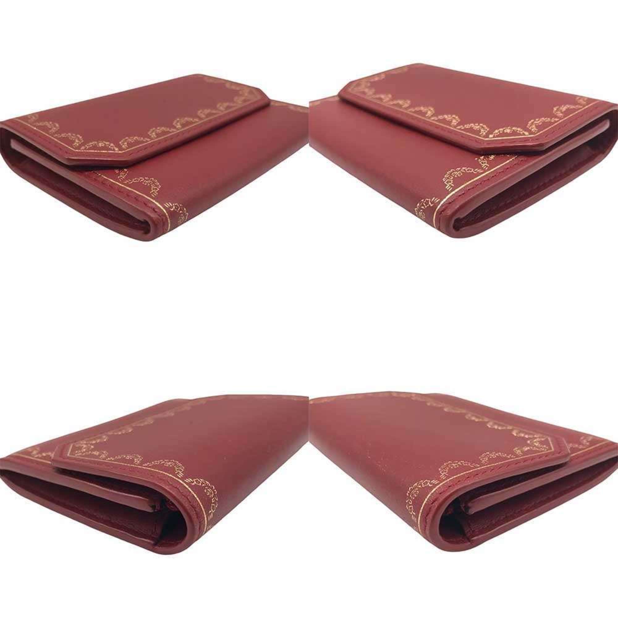 Cartier Multi Wallet Garland de Calf Leather Bordeaux L3001752 CARTIER