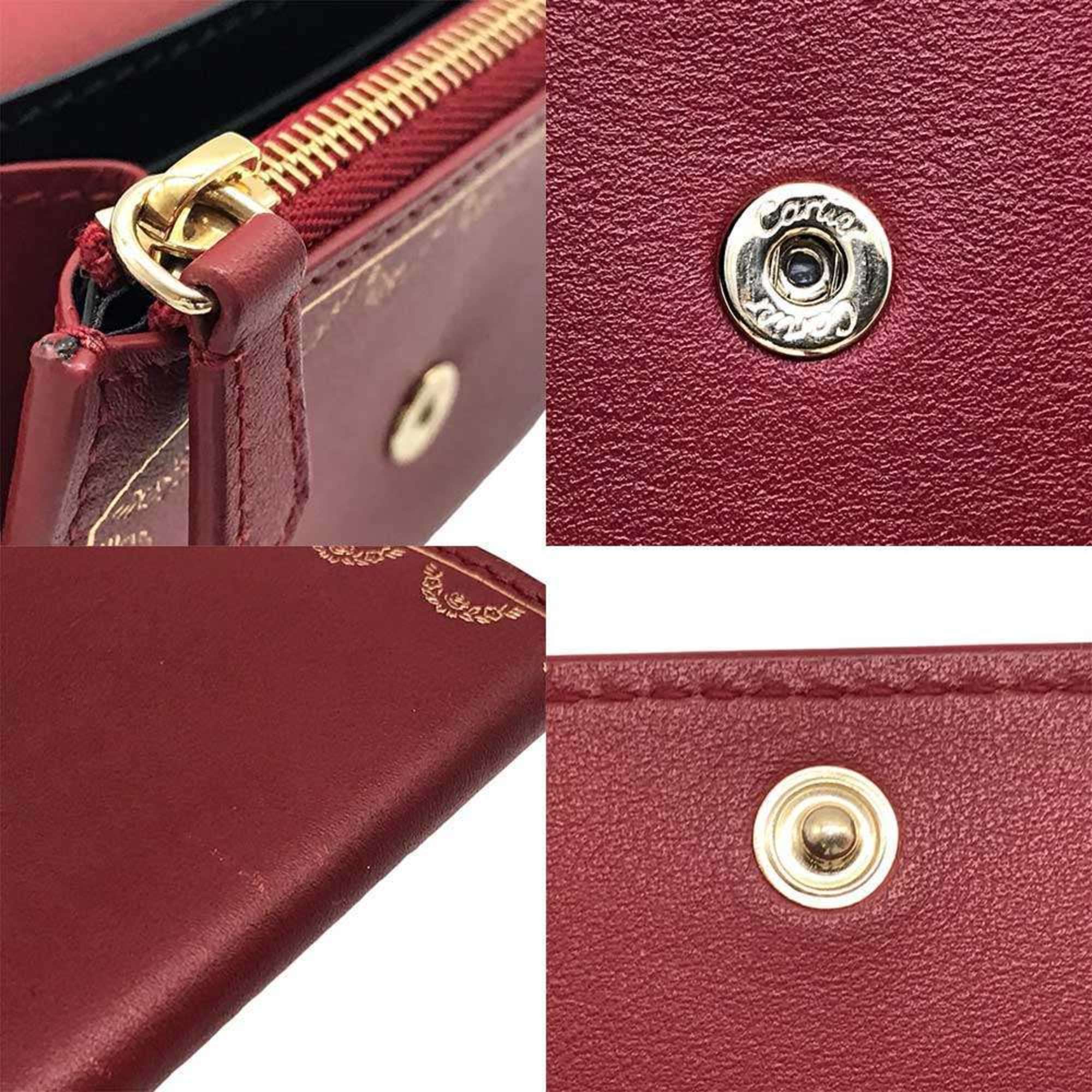 Cartier Multi Wallet Garland de Calf Leather Bordeaux L3001752 CARTIER