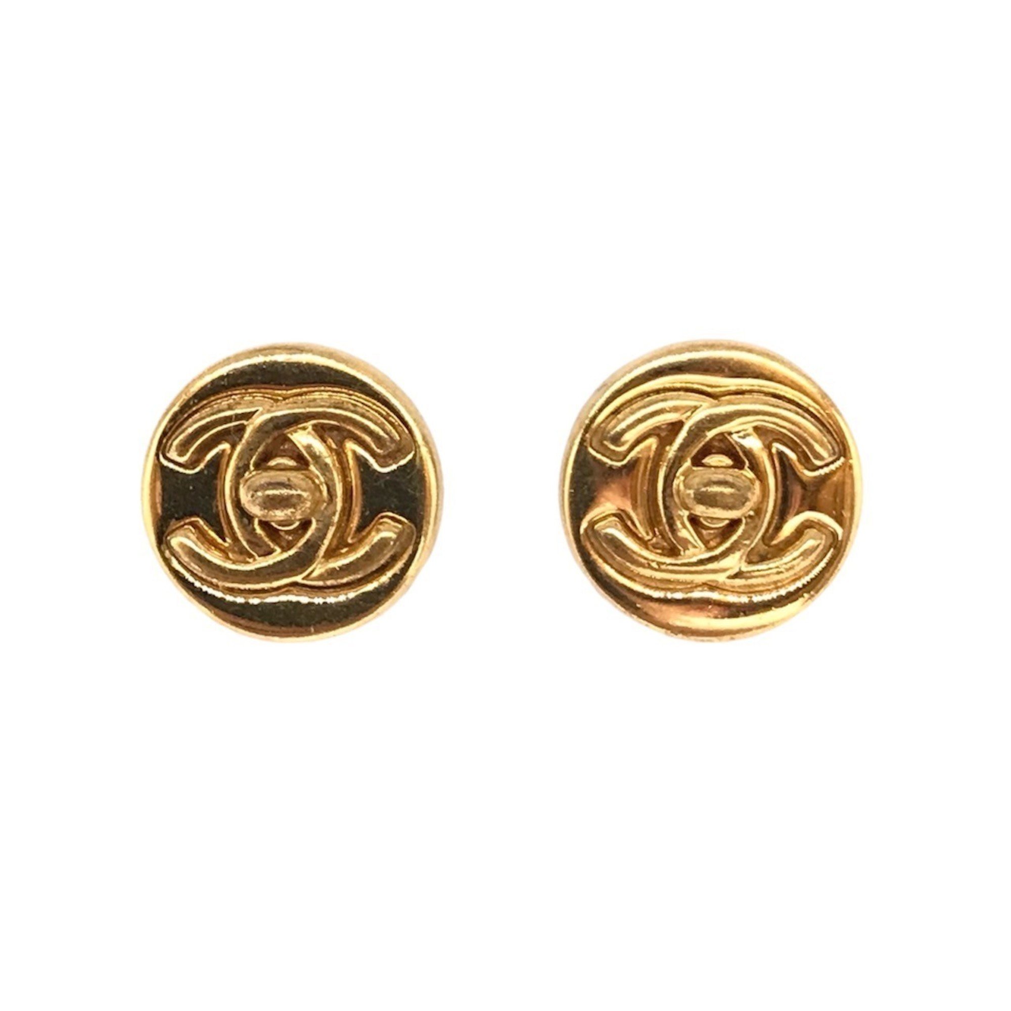 Chanel Earrings Coco Mark Metal GP CHANEL