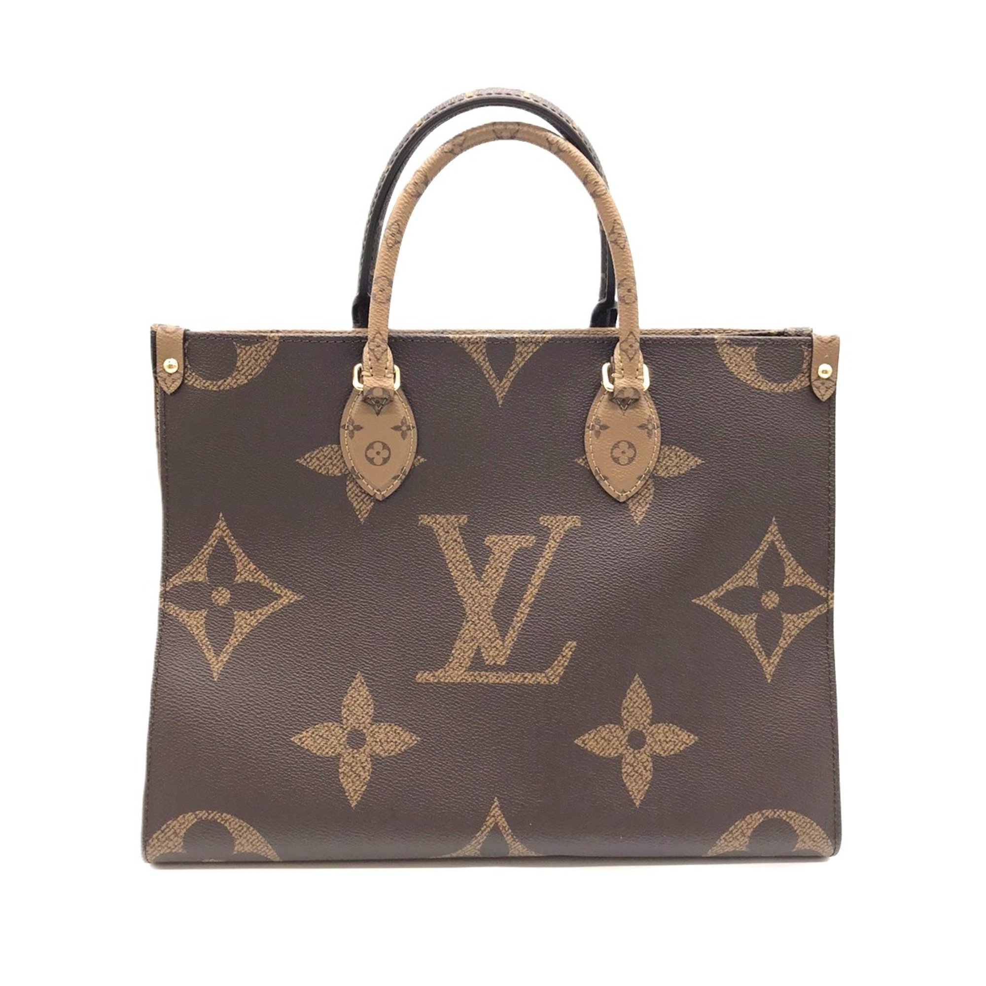 Louis Vuitton On the Go MM Tote Bag Monogram Reverse M45321 Brown LOUIS VUITTON A Rank