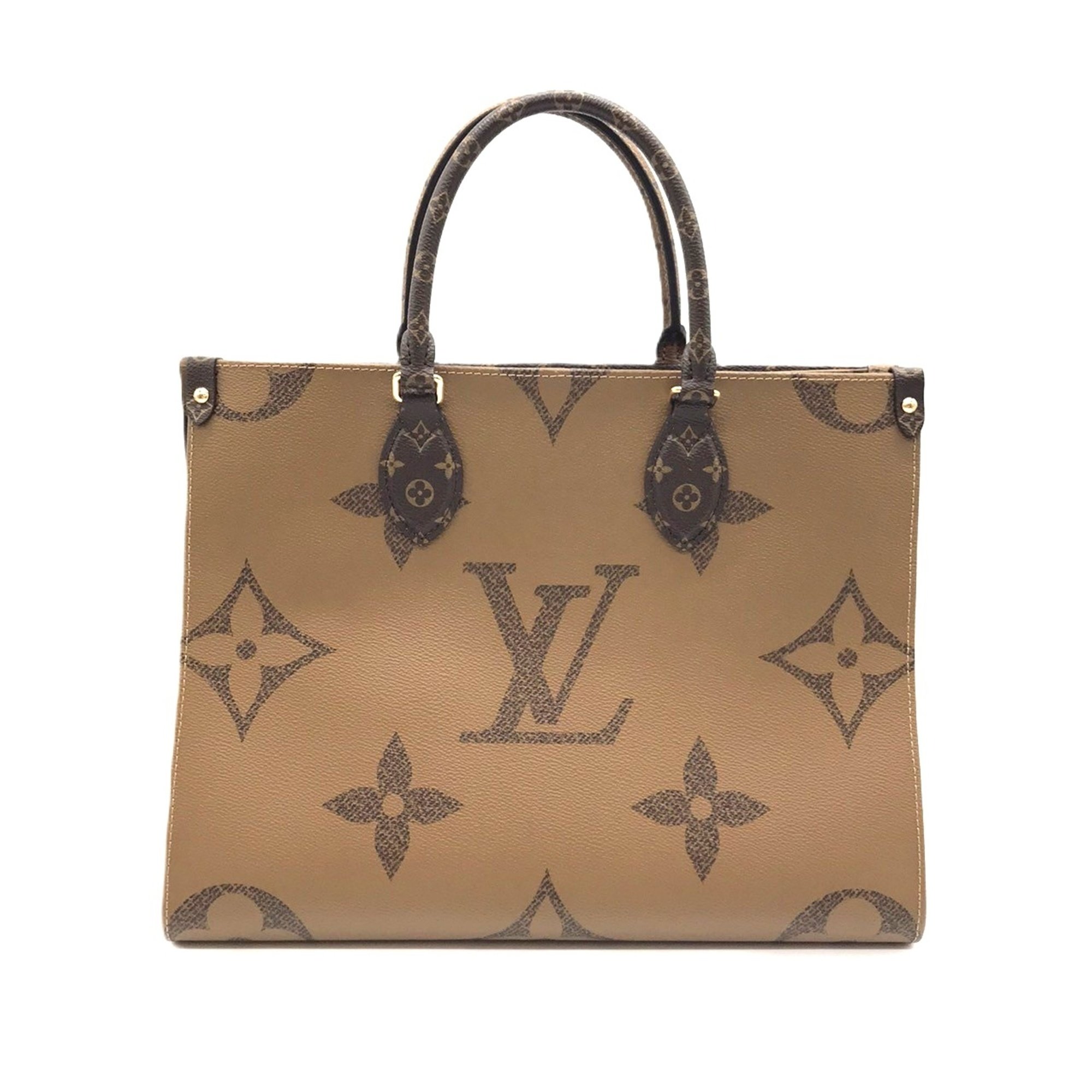 Louis Vuitton On the Go MM Tote Bag Monogram Reverse M45321 Brown LOUIS VUITTON A Rank