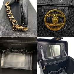 Chanel Vanity Caviar Skin Handbag Shoulder Bag Black No. 3