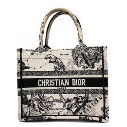 Christian Dior Tote Bag Book Small Canvas White Black Women's