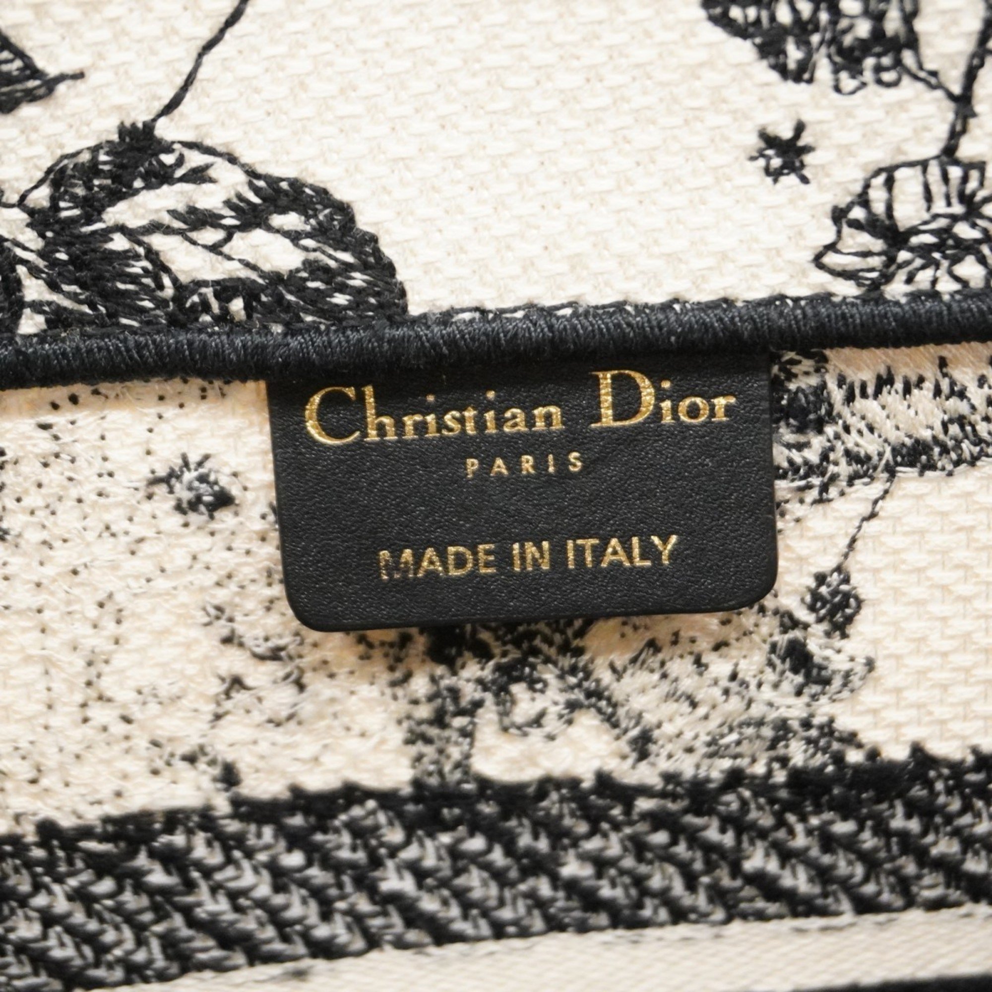 Christian Dior Tote Bag Book Small Canvas White Black Women's