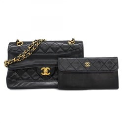 Chanel Shoulder Bag Matelasse Lambskin Black Women's