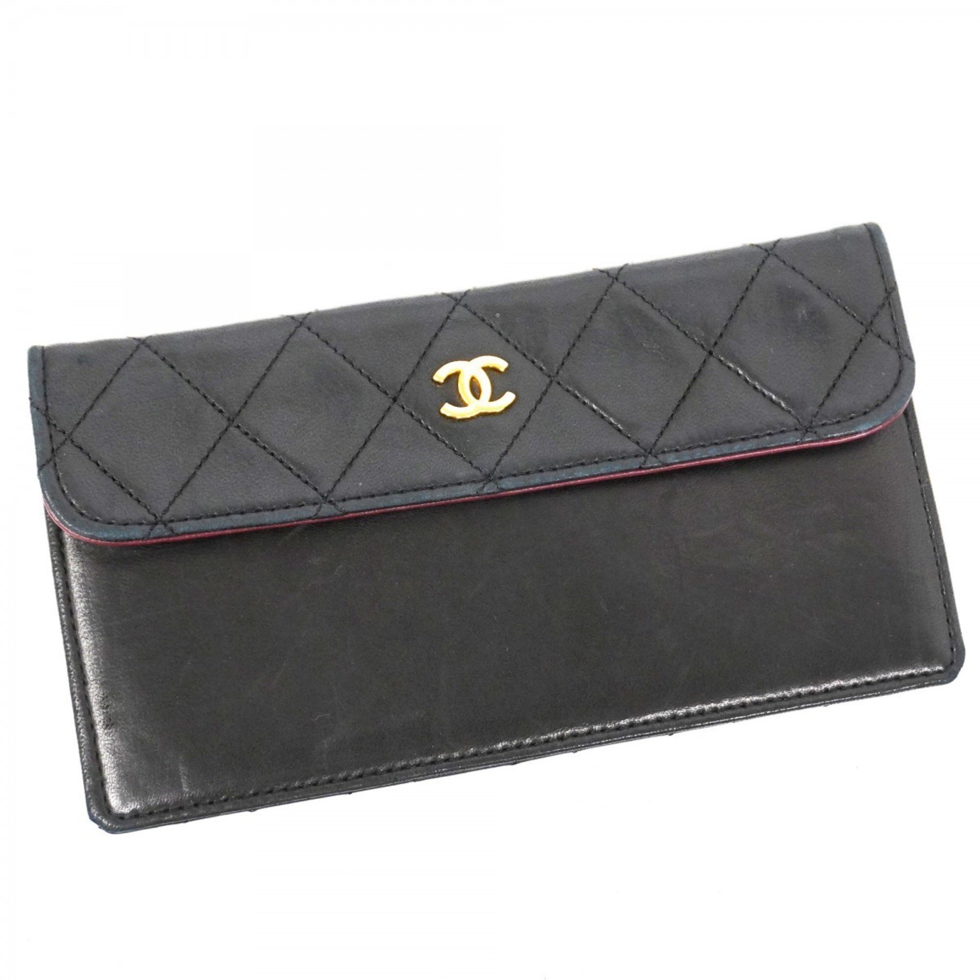 Chanel Shoulder Bag Matelasse Lambskin Black Women's