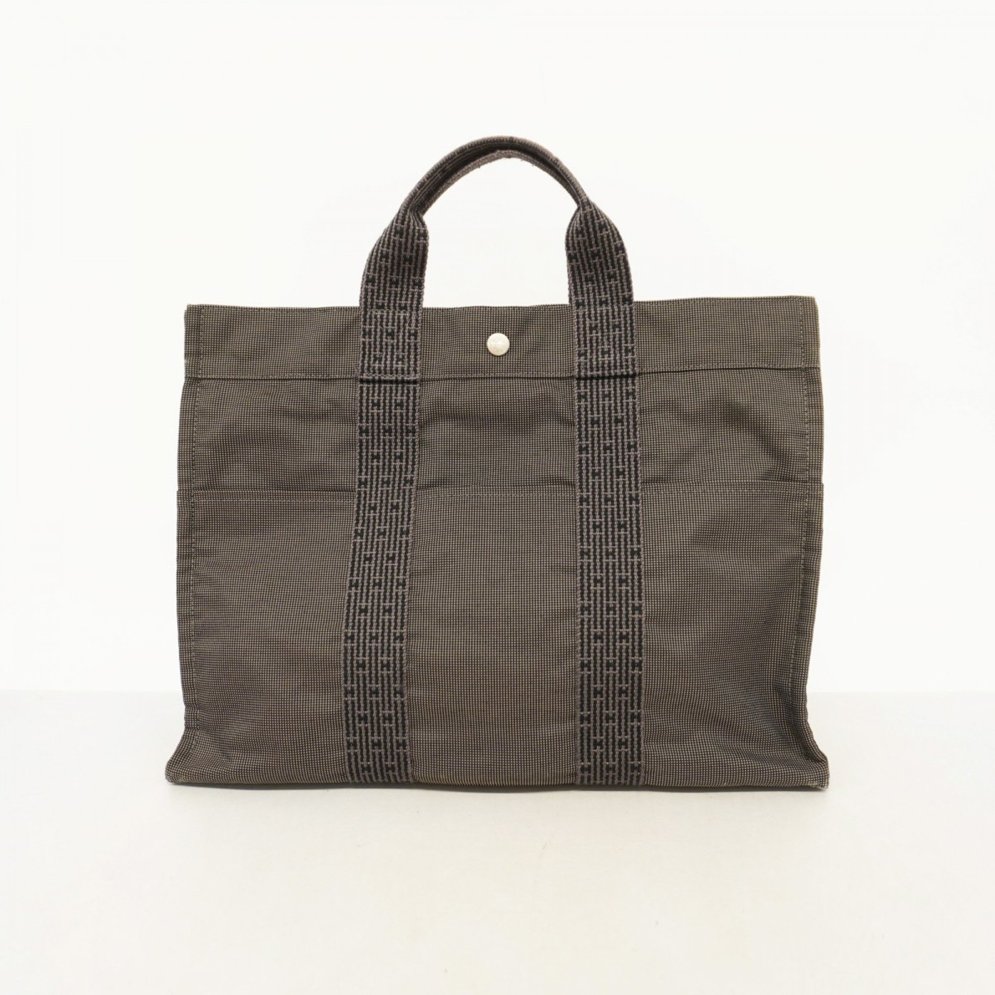 Hermes Tote Bag Air Line MM Canvas Grey Women's