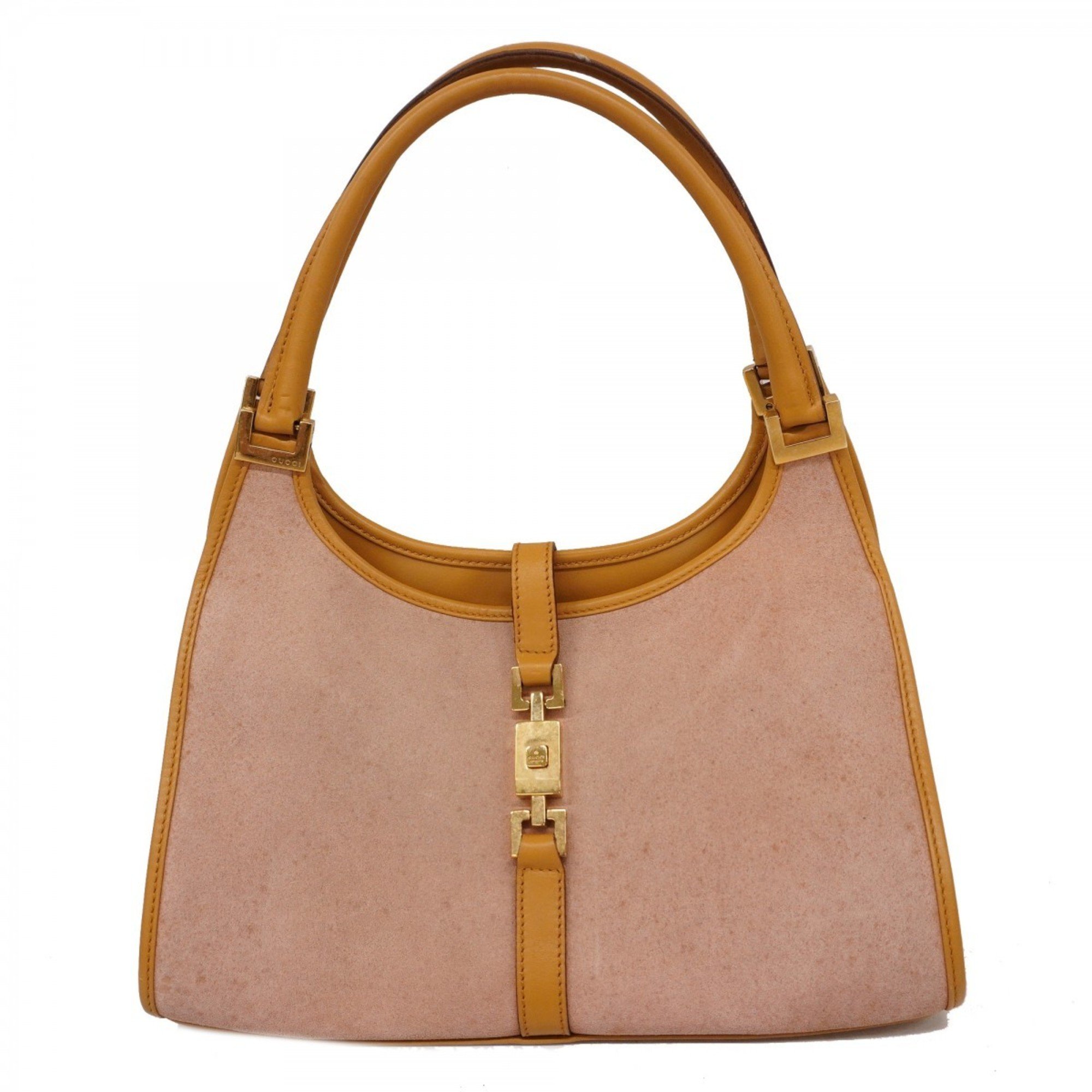 Gucci Handbag Jackie 002 1068 Suede Beige Pink Women's