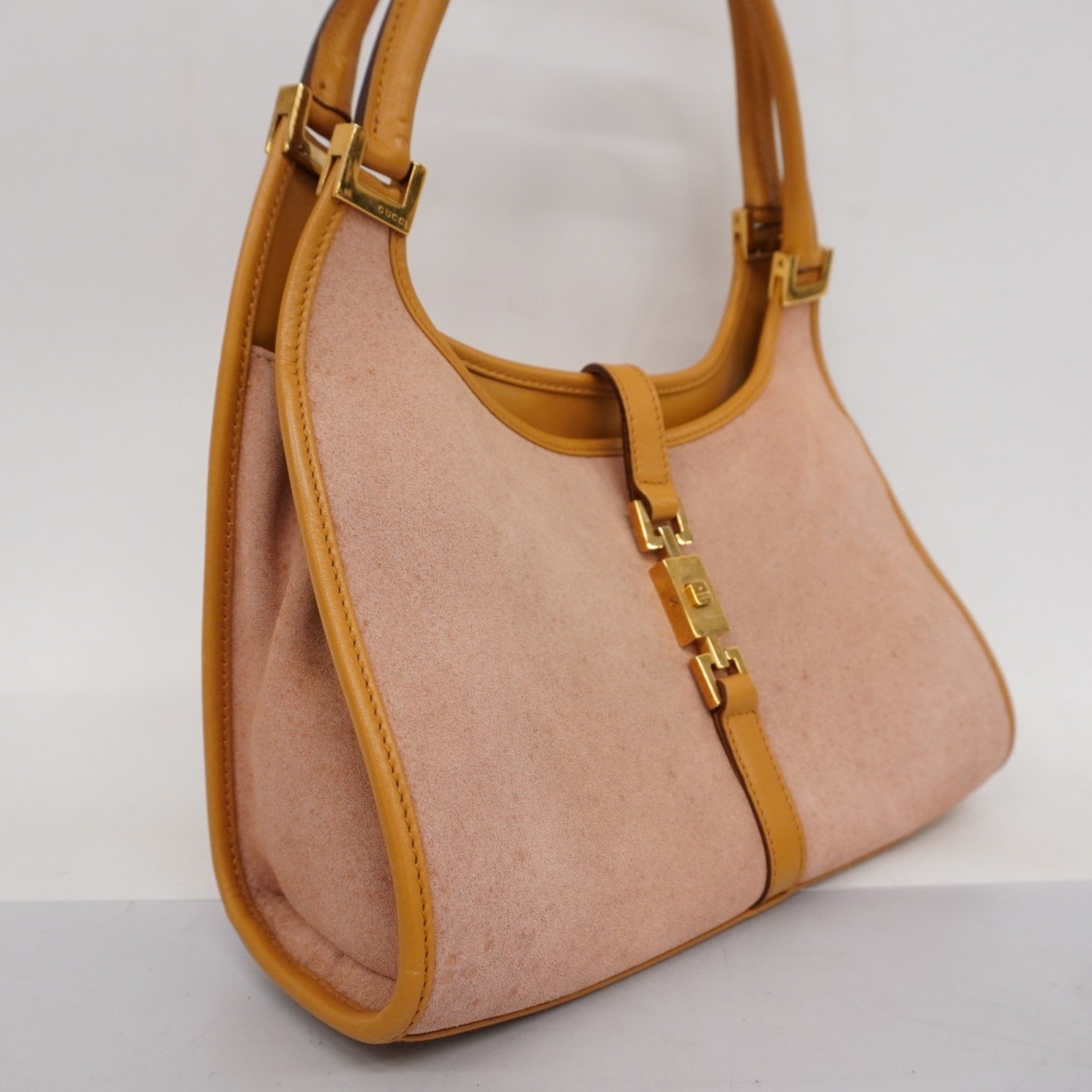 Gucci Handbag Jackie 002 1068 Suede Beige Pink Women's