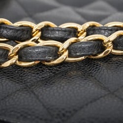 Chanel Shoulder Bag Deca Matelasse Caviar Skin Black Women's