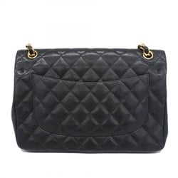 Chanel Shoulder Bag Deca Matelasse Caviar Skin Black Women's