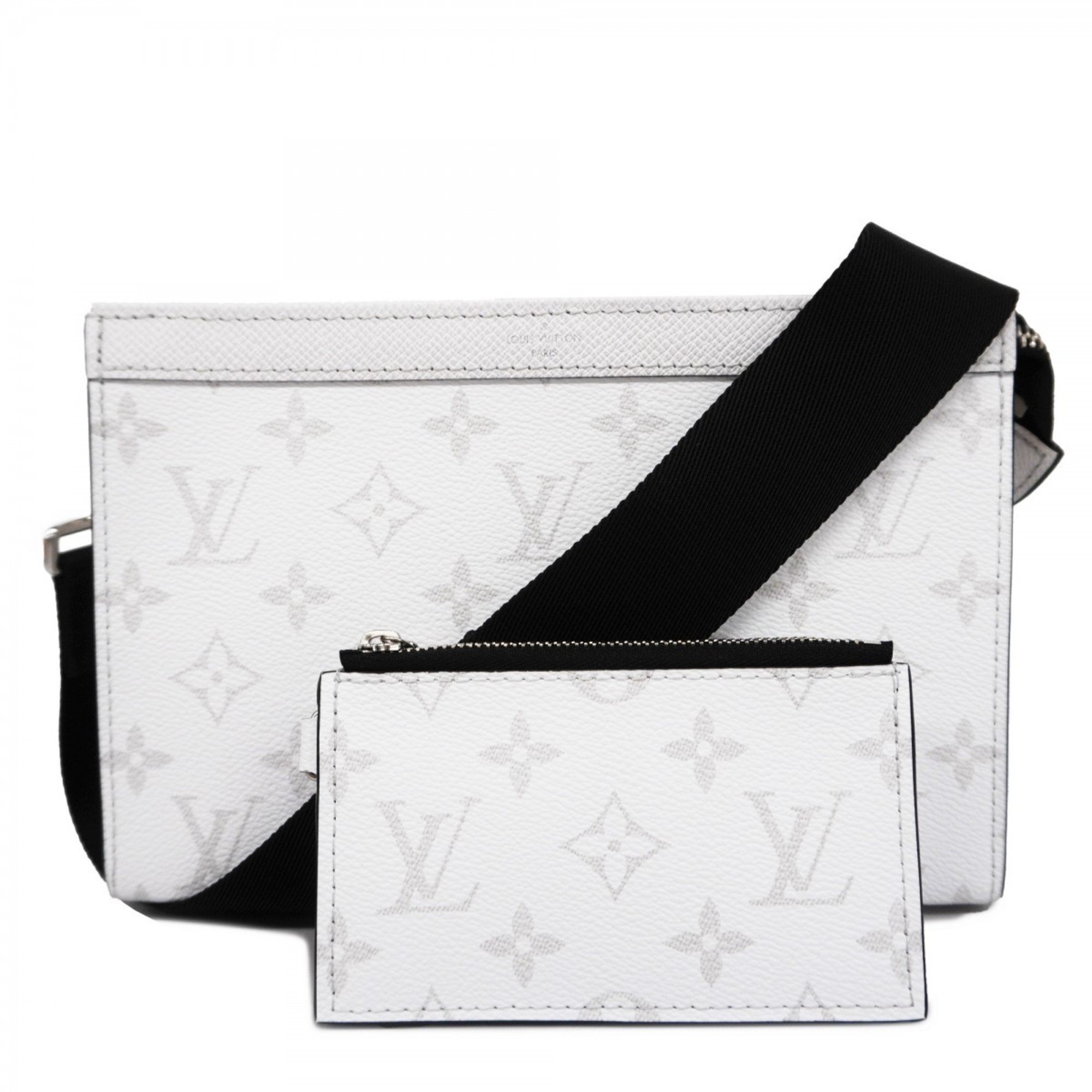 Louis Vuitton Shoulder Bag Taiga Rama Gaston Wearable Wallet M30935 White Men's