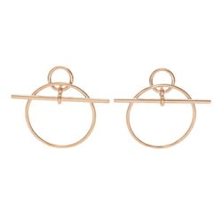 Hermes Loop PM K18PG Pink Gold Earrings