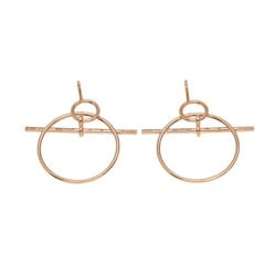 Hermes Loop PM K18PG Pink Gold Earrings