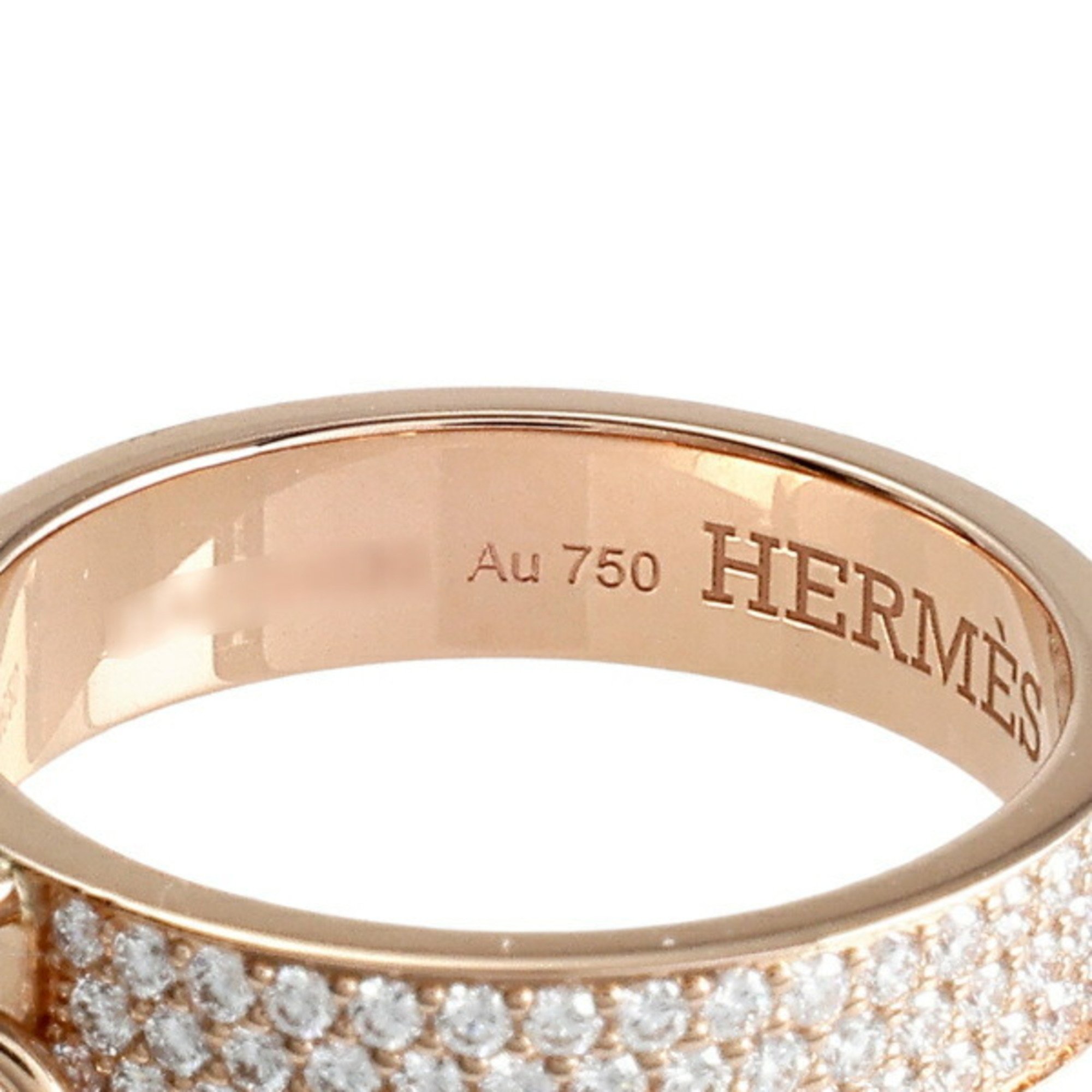 Hermes Kelly Crochet MM K18PG Pink Gold Ring