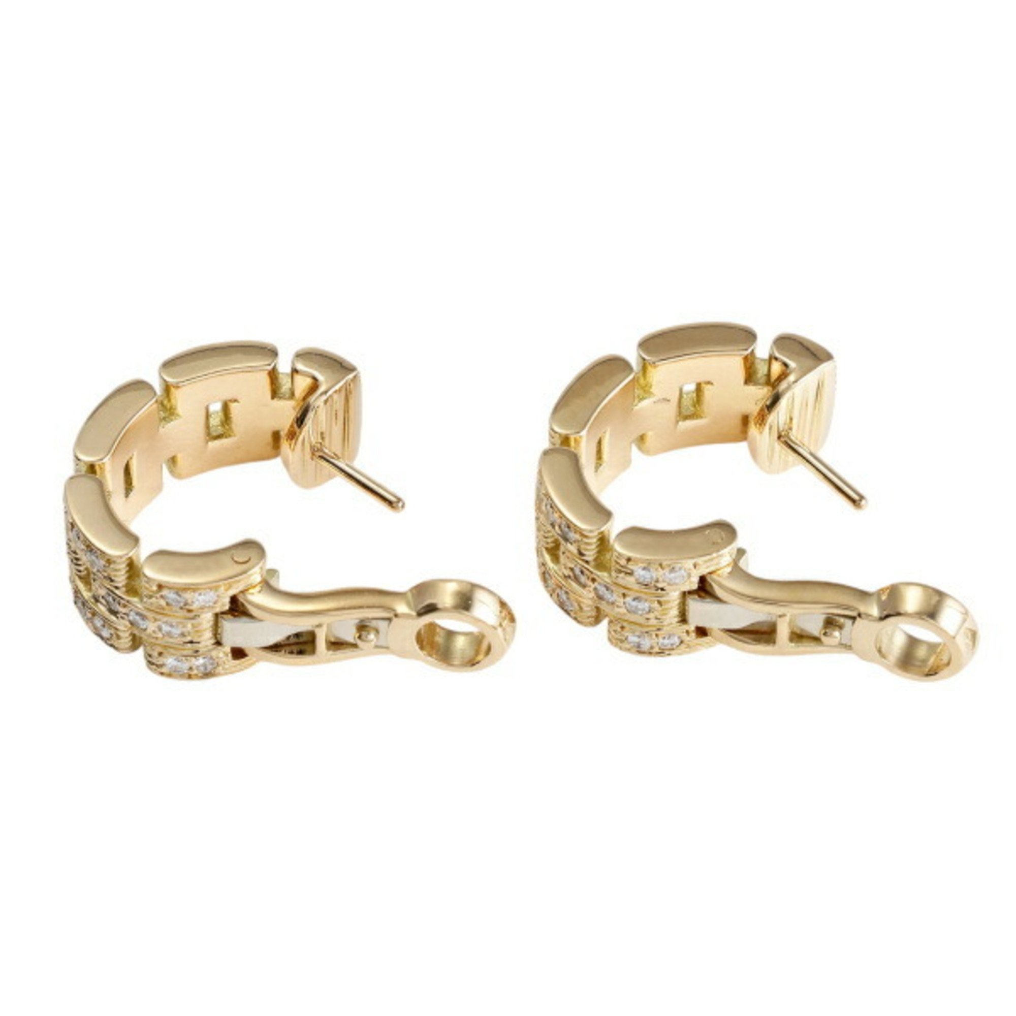 Cartier Maillon Panthere K18YG Yellow Gold Earrings