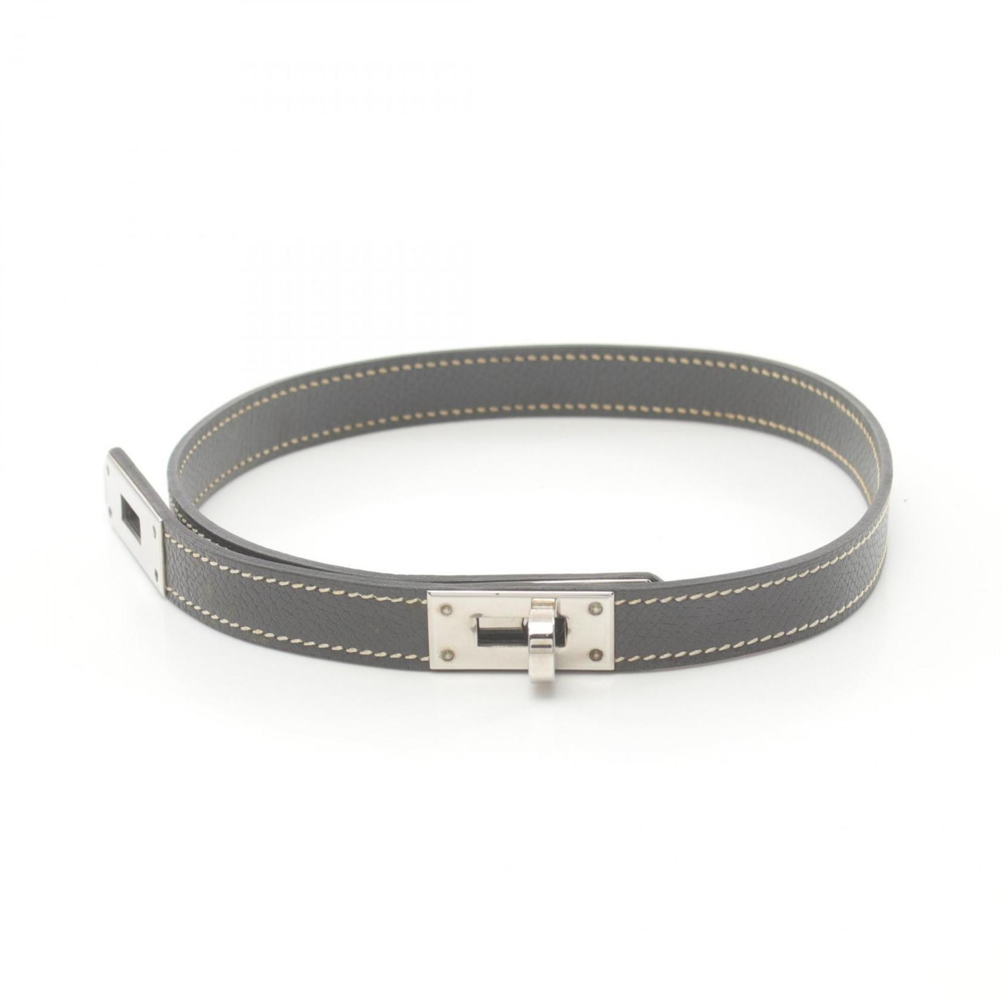 Hermes Kelly Choker, Epsom Leather, Women's, Grey