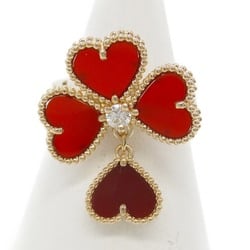 Van Cleef & Arpels Sweet Alhambra Effiage Carnelian Ring, K18PG (pink gold), diamond, carnelian, ladies, clear, orange, VCARN5P600