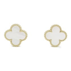 Van Cleef & Arpels Alhambra Earrings Mother of Pearl K18 (Yellow Gold) Women's White VCAR4100