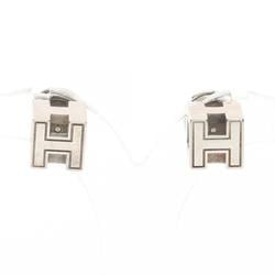 Hermes HERMES Cage d'Ache H Cube Earrings Stainless Steel Women's Silver