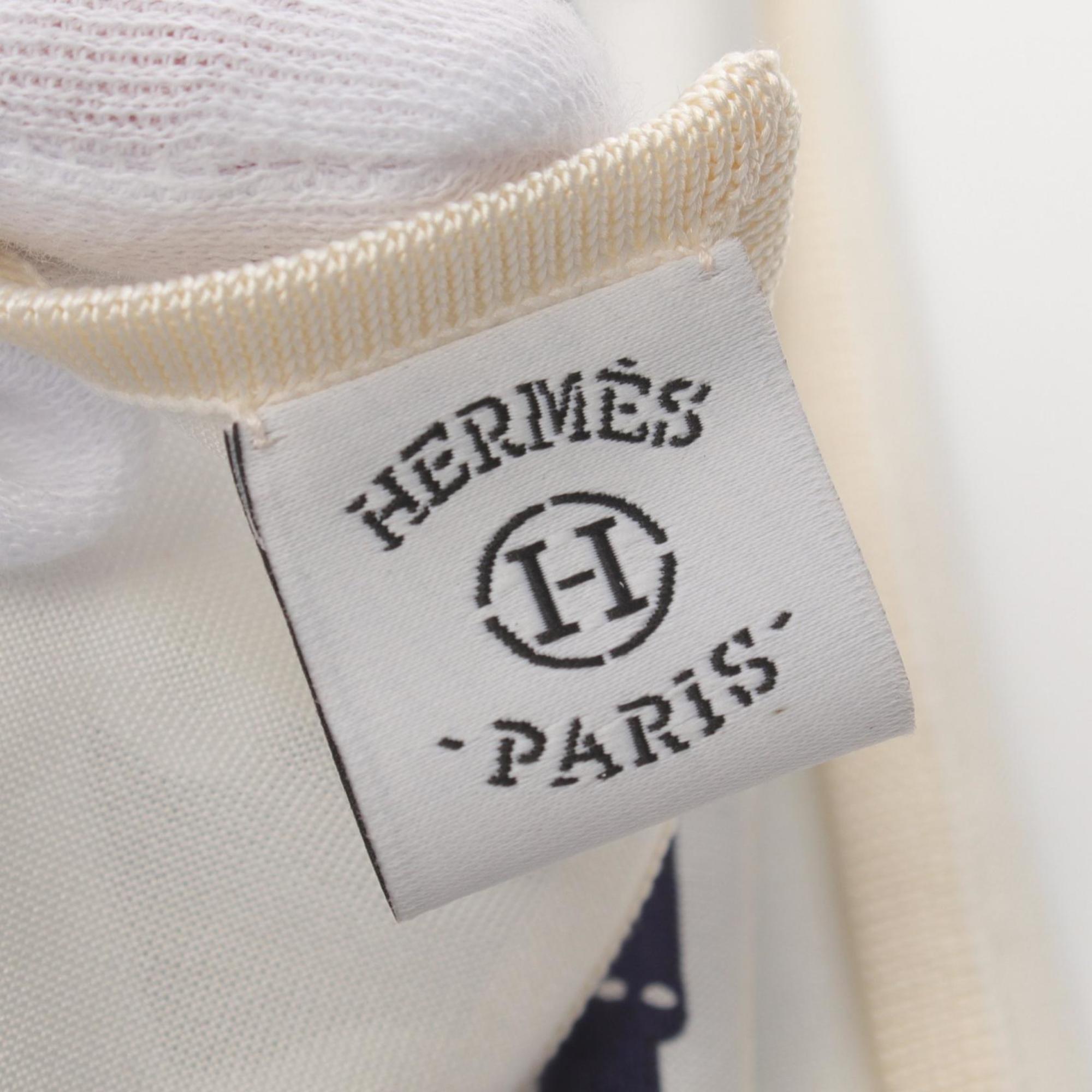 Hermes HERMES Carré 90 Bordeaux Scarf Silk Women's White Navy