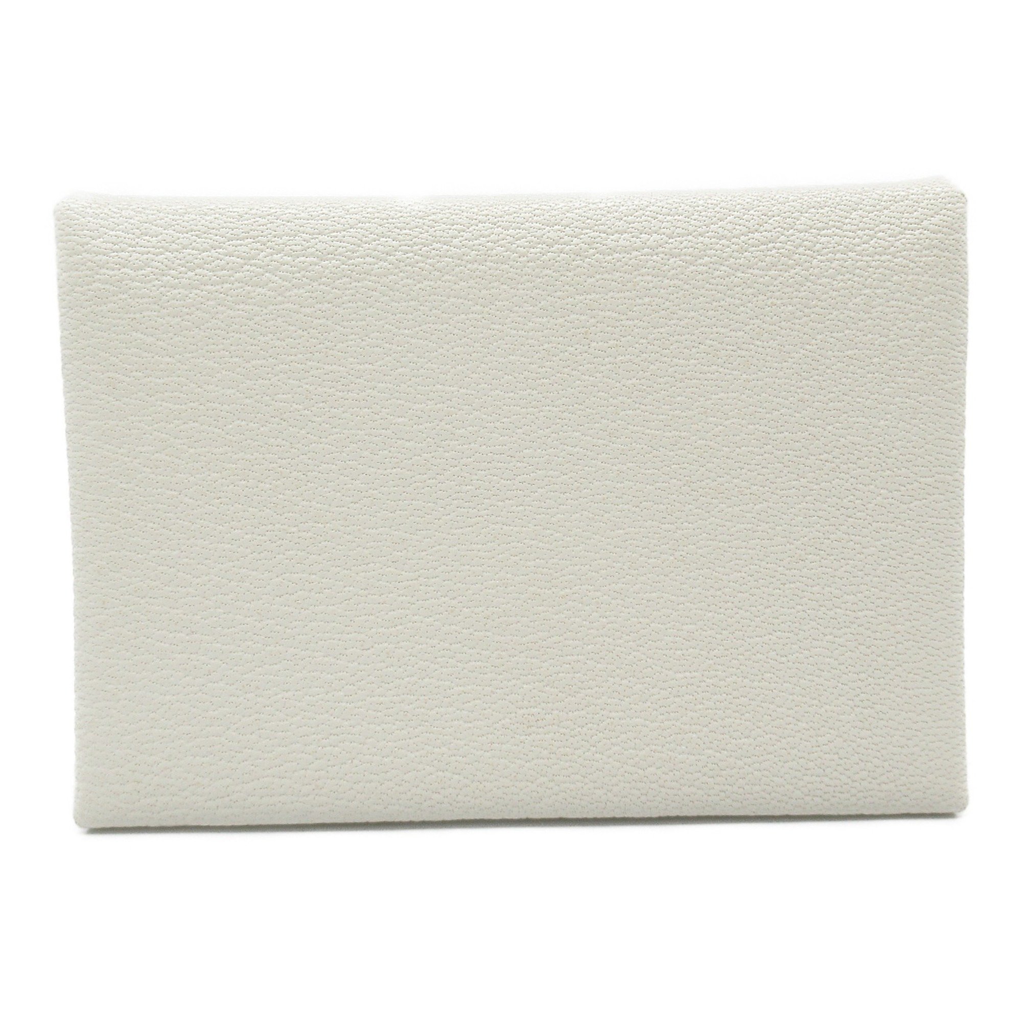 Hermes HERMES Calvi Duo Clé Business Card Holder/Card Case Leather Chevre Mysore Women's White