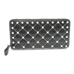 Valentino Rockstud Round Long Wallet Leather Women's Black PW2P0P00RVH