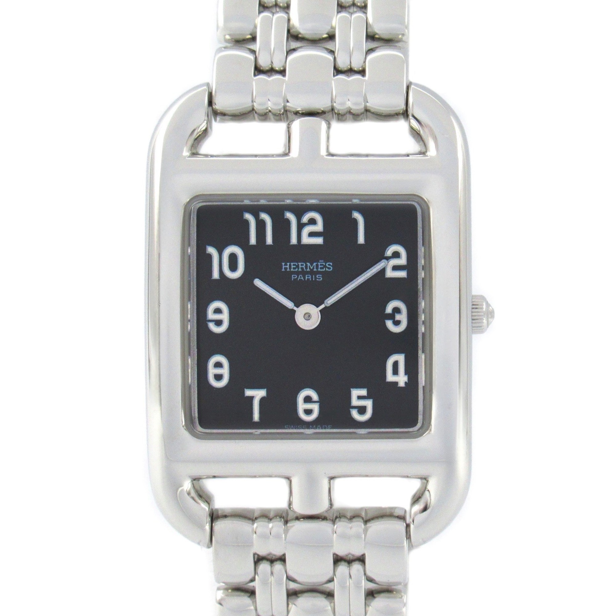 Hermes Cape Cod Watch Stainless Steel Ladies Black CC1.210