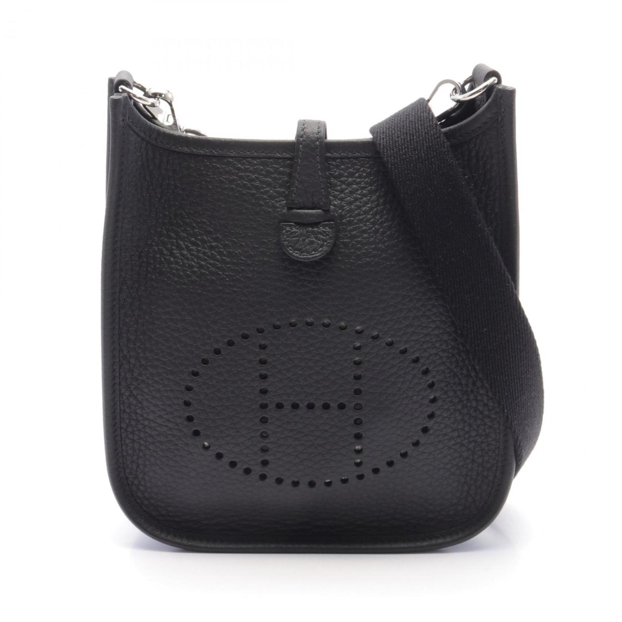 Hermes HERMES Evelyn TPM Shoulder Bag Taurillon Clemence Women's Black