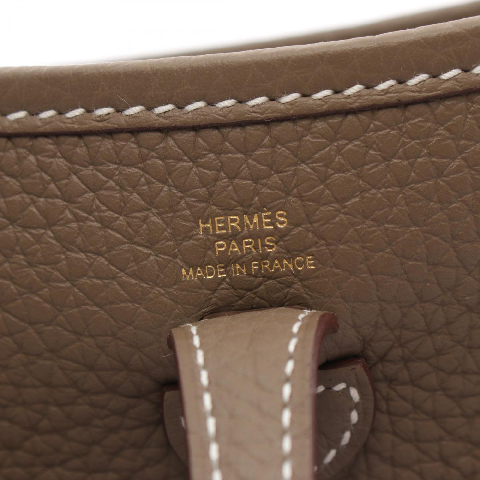 Hermes HERMES Evelyn TPM Amazon Etoupe Shoulder Bag Taurillon Clemence Women's Beige