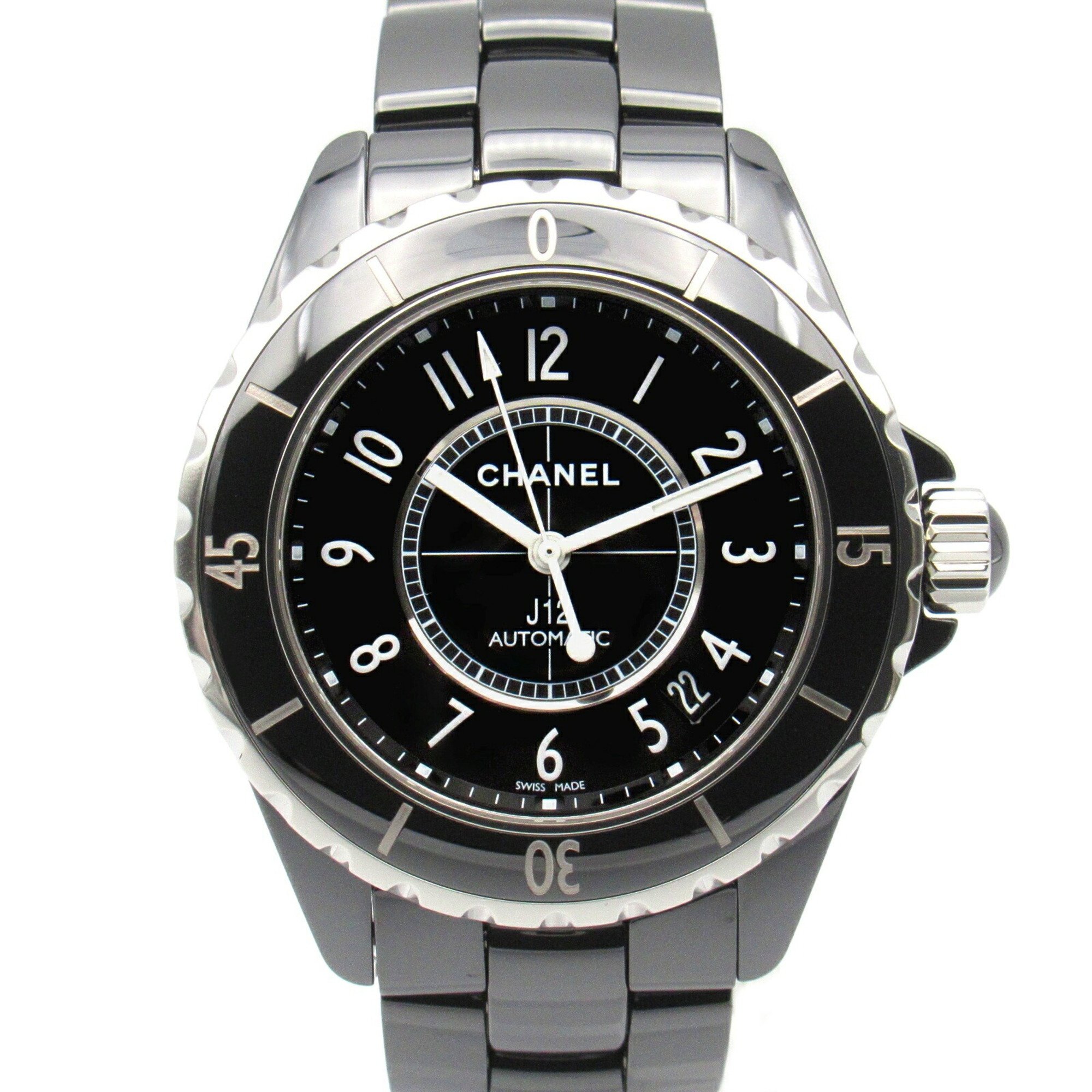 CHANEL J12 Watch, Ceramic, Men's, Black, H0685