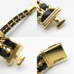 CHANEL Premiere M Watch GP (Gold Plated) Leather Ladies Black H0001