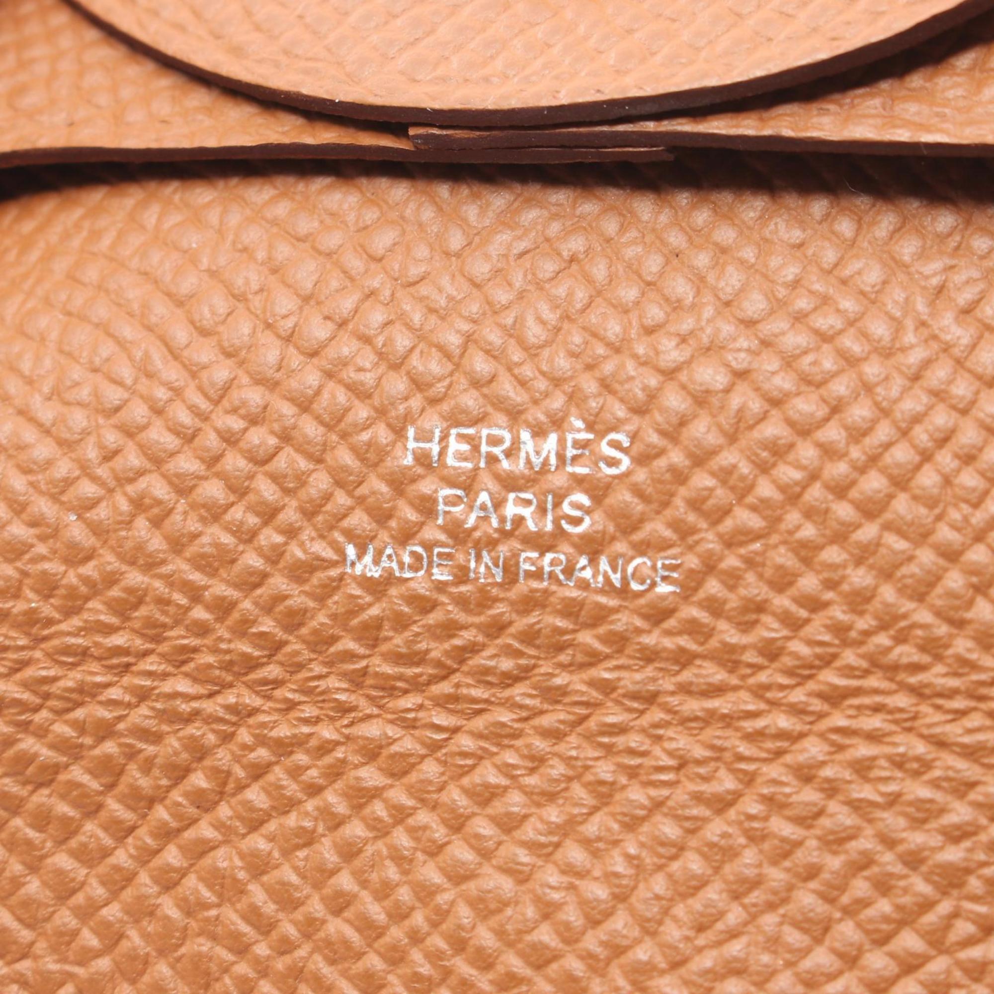 Hermes HERMES Bastia Wallet/Coin Case Wallet Epsom Leather Women's Brown