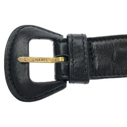 CHANEL Belt Black Chain Clothing Leather Women's