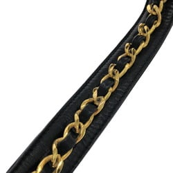 CHANEL Belt Black Chain Clothing Leather Women's