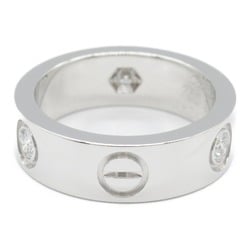 Cartier Love Ring Half Diamond K18WG (White Gold) Ladies Clear