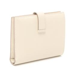 Hermes HERMES Bearn Compact Bi-fold Wallet Epsom Leather Women's Ivory