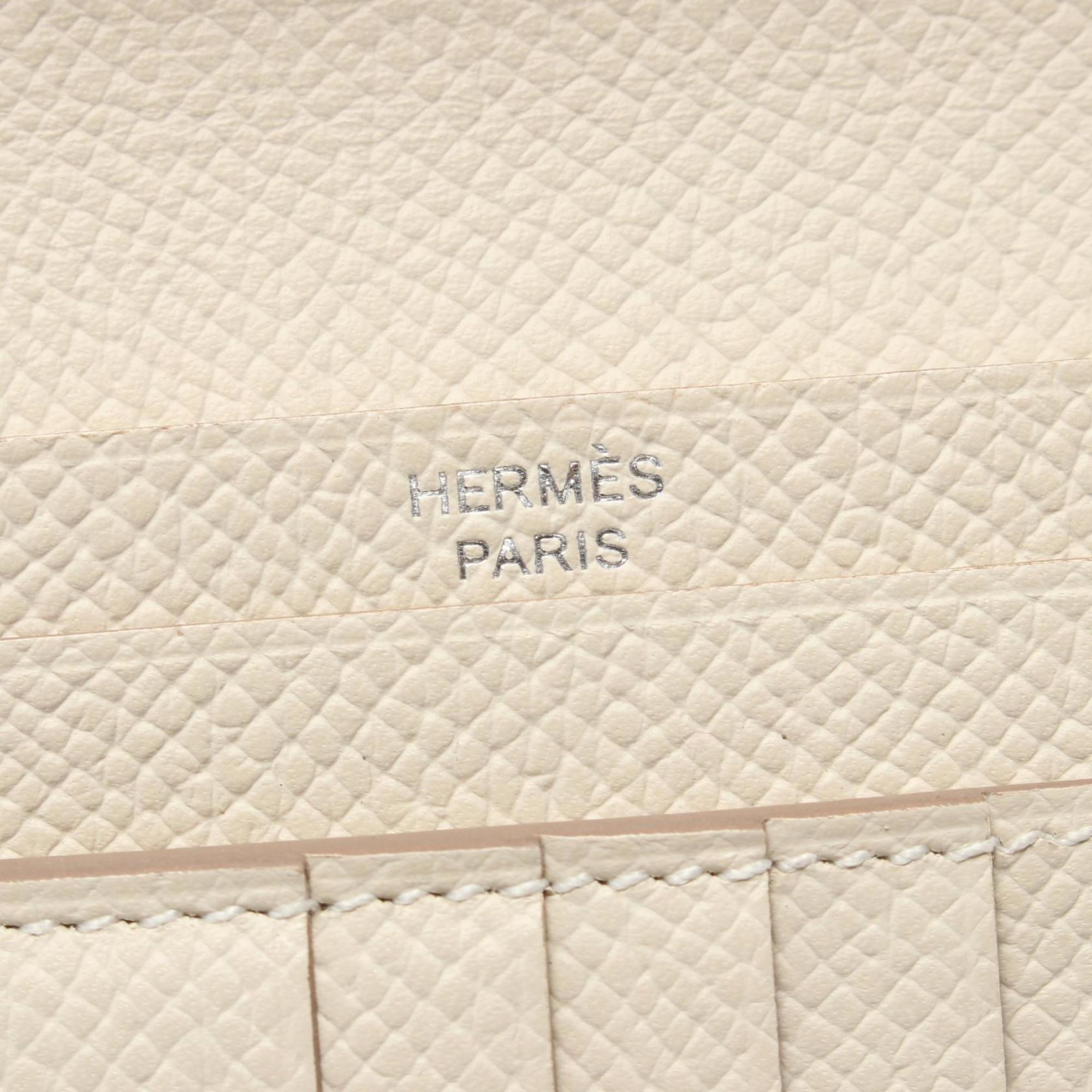 Hermes HERMES Bearn Compact Bi-fold Wallet Epsom Leather Women's Ivory