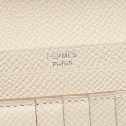 Hermes HERMES Bearn Compact Bi-fold Wallet Epsom Leather Women's Ivory