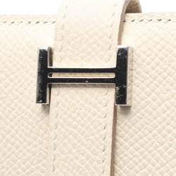 Hermes HERMES Bearn Compact Bi-fold Wallet Epsom Leather Women's Ivory