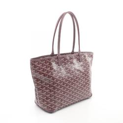 Goyard Artois PM Tote Bag, Coated Canvas, Leather, Women's, Bordeaux, Multicolor