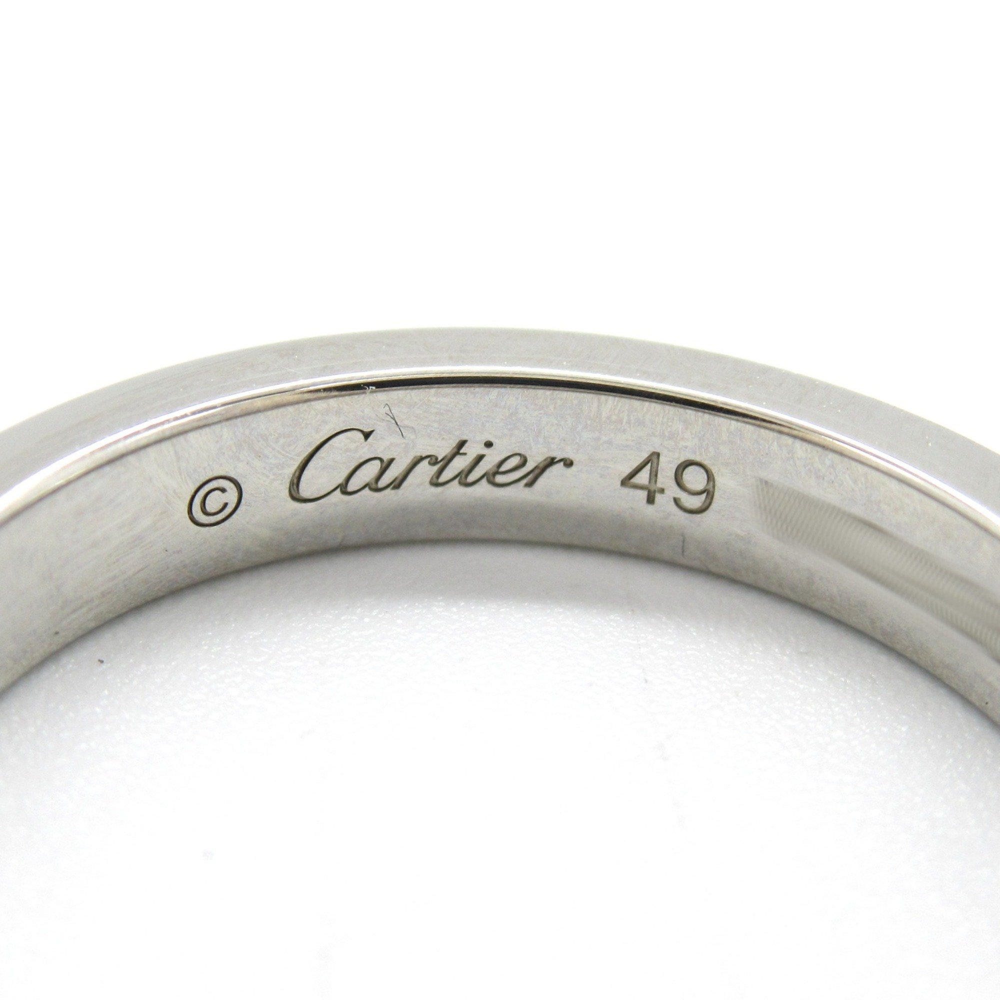 Cartier C de Wedding 1P Diamond Ring, Pt950 Platinum, Diamond, Women's, Clear