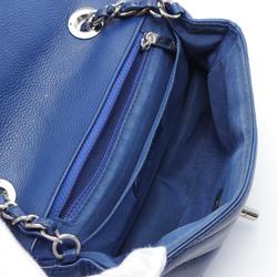 CHANEL Chevron V-stitch shoulder bag, caviar skin, women's, blue