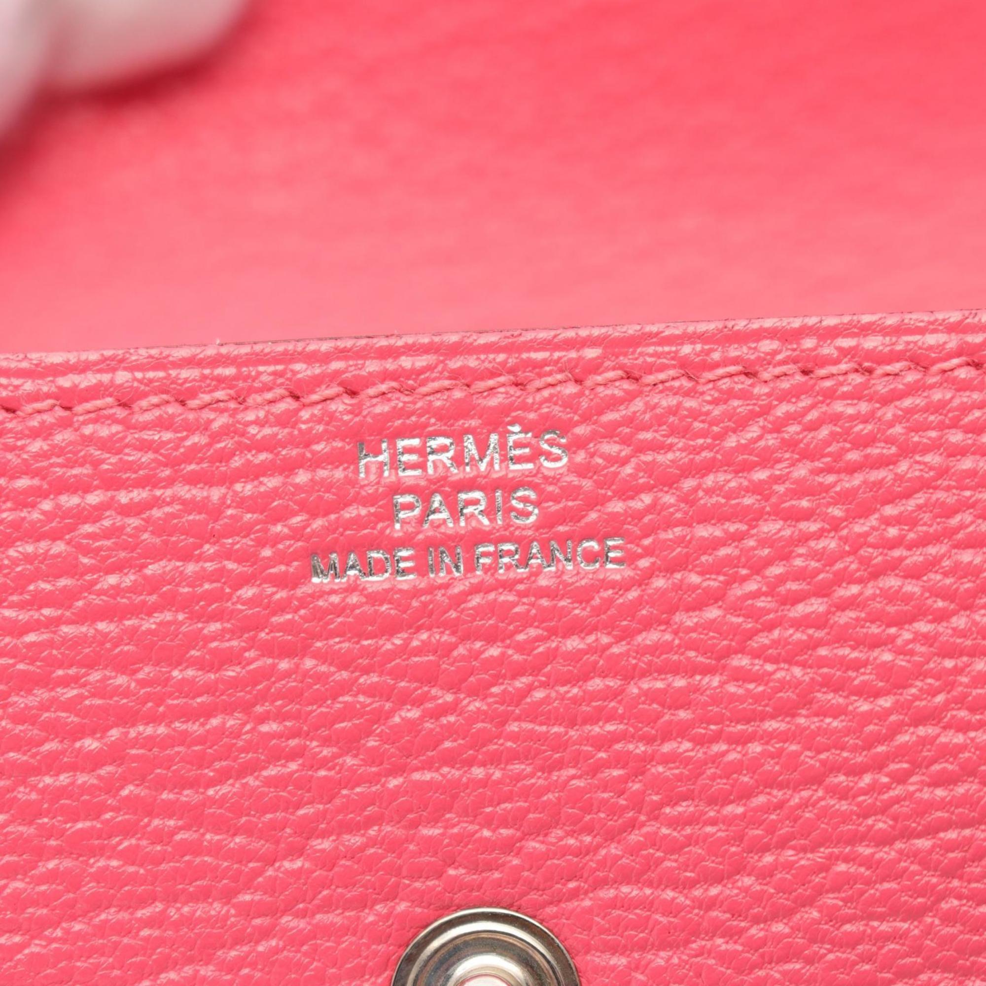 Hermes HERMES Levan Quatre Wallet/Coin Case Wallet Chevre Mysore Women's Pink