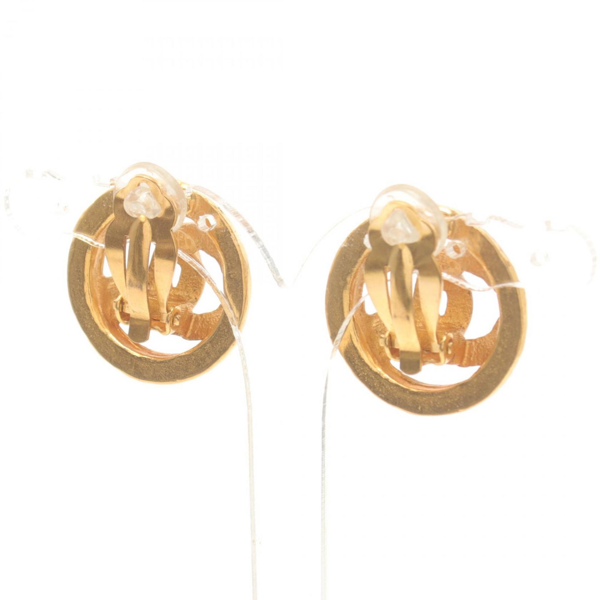 CHANEL Coco Mark Earrings GP (Gold Plated) Women's Gold